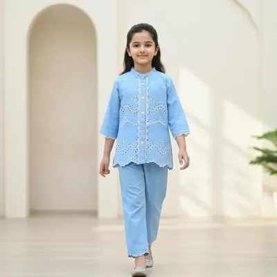 Embroidered Co-ord Set | 2-Piece Top & Pant Set