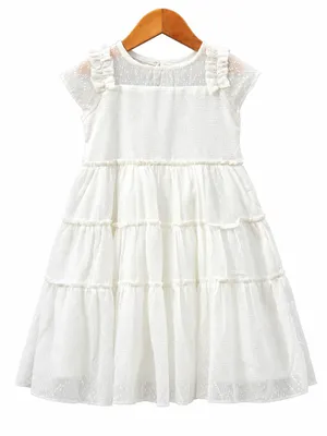 Ivory White Tiered Dress