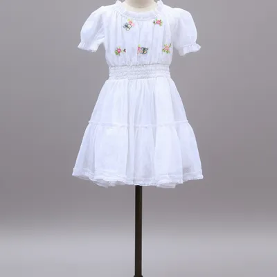 White Embroidered Frock