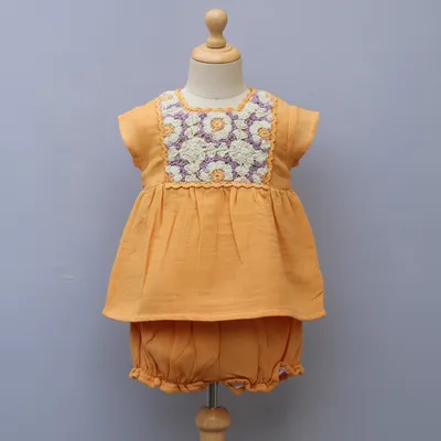 Pure Cotton Baby Girl Top & Bloomer Set