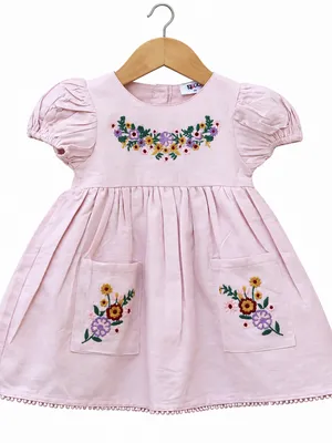 Girl Embroidered Frock with Pockets