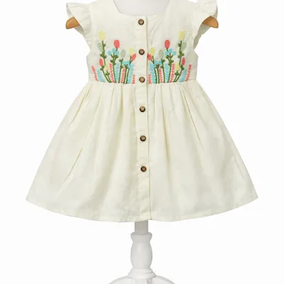 Embroidered  Cotton Frock – Soft, Elegant & Comfort Wear