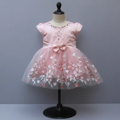 🌸 Baby Girl Peach Party Dress