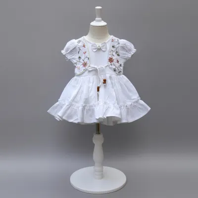 Embroidered below knee Frock with Jacket
