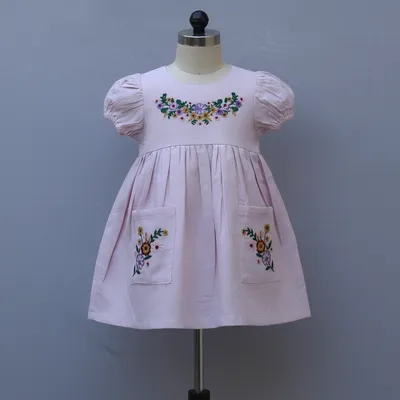 Girl Embroidered Frock with Pockets