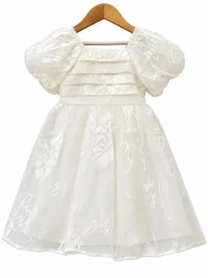White Organza Party Wear Dress