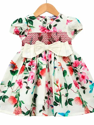 Cotton Frock with Bow Detail