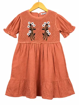 Frockwala Girls Embroidered Cotton Frock