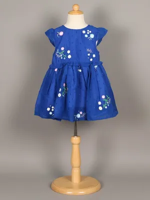 Embroidered Dress with Cotton Lining