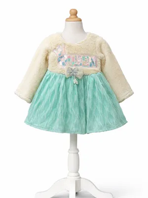 Party Wear Frock – Soft Fur Bodice & Sparkling Net Skirt