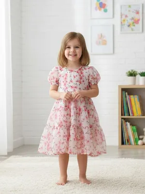 All-over floral print with tiered flare