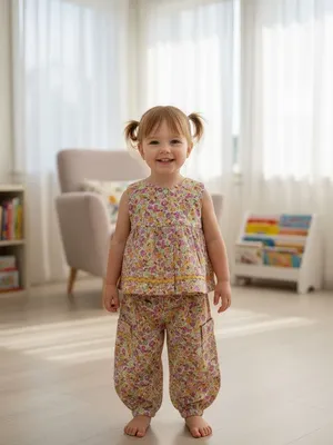 Floral Co-Ord Set Sleeveless Top & Balloon Pants