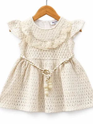 Lace Frock with Flutter Sleeves