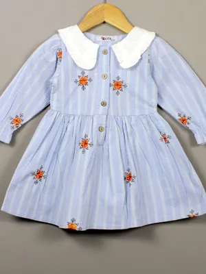 Frockwala Girls Embroidered Cotton Frock – Everyday Wear