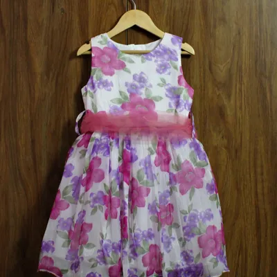 party dress with lined cotton(4 to 12 Yrs.)