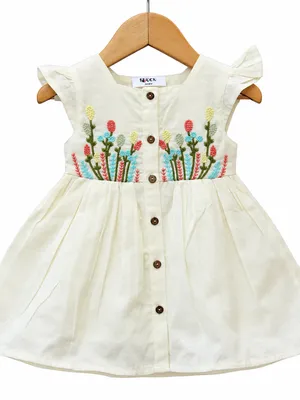 Embroidered Cotton Frock – Soft, Elegant & Comfort Wear