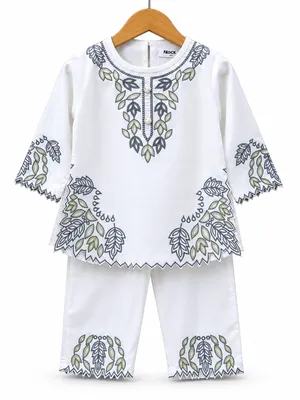 Girls’ White Leaf Co-ord Set
