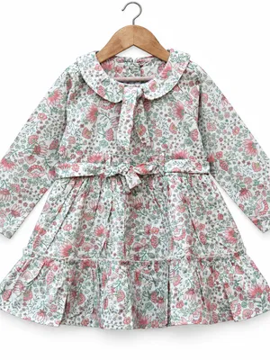 Cotton Floral Long Sleeve Frock