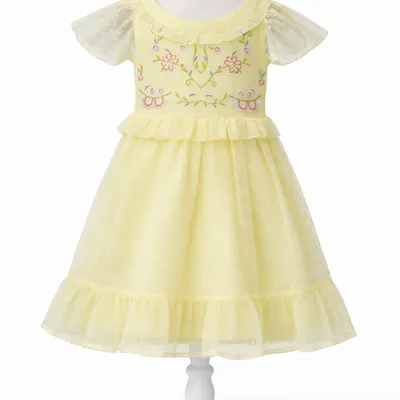 Girls Embroidered Party Wear Frock – Soft, Elegant & Princess-Style Outfit