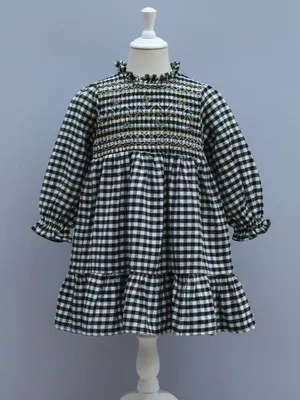 Black & White Checkered Cotton Frock