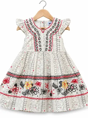 Pure Cotton Baby Girl Embroidered Frock