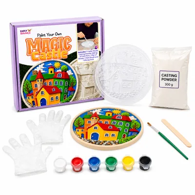 EARLY BOUNCE DIY Mould and Paint Craft kit, Paint Your Own Castle Painting Kit Plaster Set with Colors & Mold Art & Craft Set - Creative Castle for 3-12+ Year Old Boys and Girls