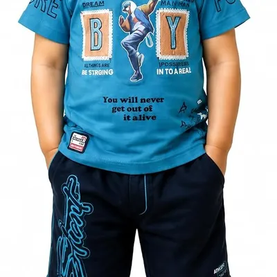Baby Boys Printed T-Shirt and Shorts Clothing Set | Soft Cotton Blend Half Sleeve Round Neck Casual Summer Outfit for Kids