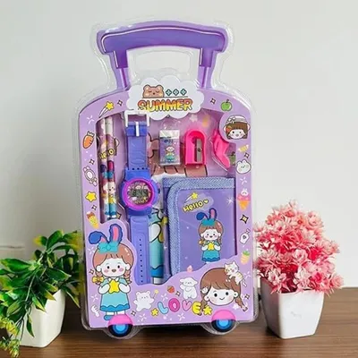 ilearnngrow 7 in one Stationery Set with Wrist Watch and Wallet