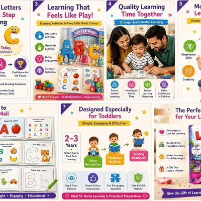 Learning Wings Visit to Letter Mall Creative Activity Book, Ages 2-3 Years, Letter Recognition, Early Literacy (Learning Wings Story Books)