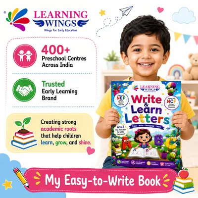 Learning Wings Write & Learn Letters Book for Kids 3-5 Years | Alphabet Tracing Workbook | Letter Recognition & Writing Practice | Easy-to-Trace Preschool Learning Book