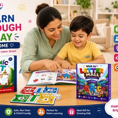 Phonics Starter Pack | Phonics Ludo + Letter Mall Activity Book | Learn Letters Through Play | Ages 2-7 Years