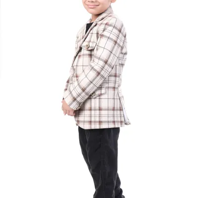 Boys Brown Check Premium Blazer Smart Casual Wear