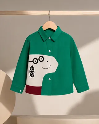 Green Colourblock Shirt