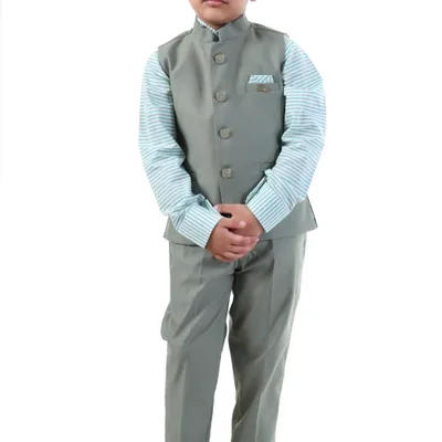 Boys Emerald Green Blazer Jacket Suit Birthday 3 Pc