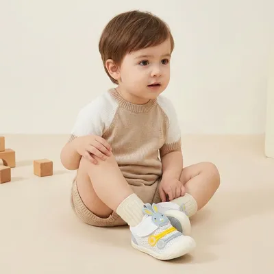 Fluffy Toddlers First Step Shoes Grey Unisex Grey