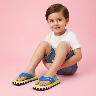 Premium Shark Flip Flops With Adjustable Backsupport Neon Green Unisex Neon Green