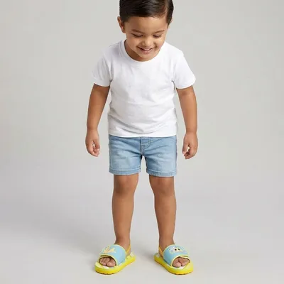 Onyc Kids Sliders Crocodile Yellow Sliders For Unisex