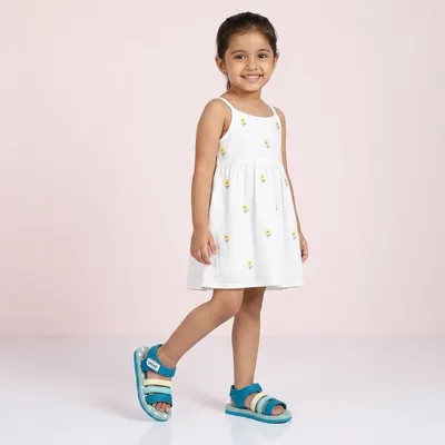Onyc Premium Butterscotch Kids Sandals For Girls Teal Blue Tealblue