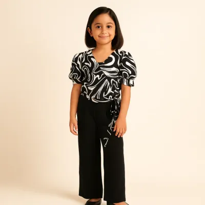 Black & White Stripes Co-ord Set (MC084)