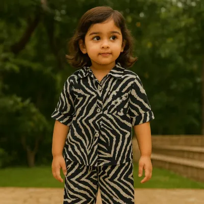 Black & White Stripes Co-ord Set (MC087)