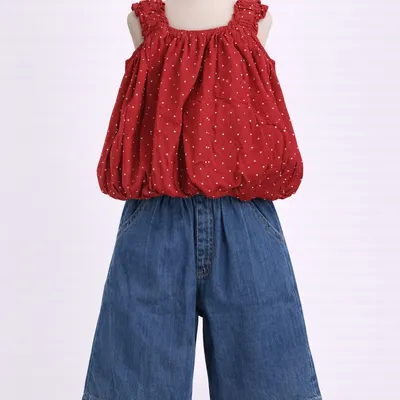 Dark Denim Red Co-ord Set (CA046)