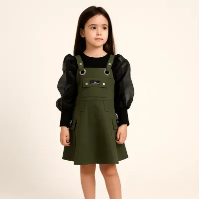 Military Green & Black Dress (MC078)