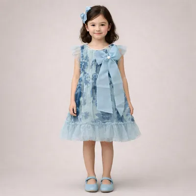 English Blue Party Dress (CA009)