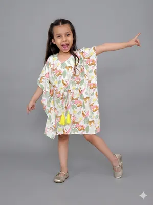 White tiger print kaftan