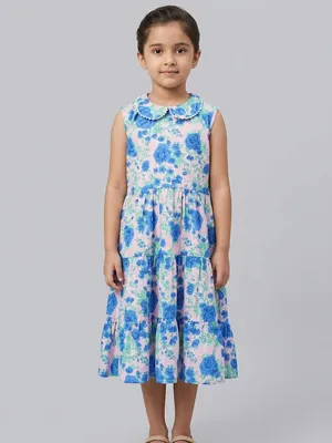 Blue rose Peter Pan Tiered Dress