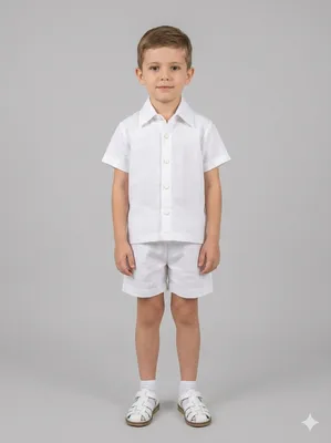 White summer shirt with shorts