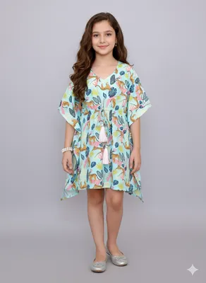 Blue tiger print kaftan