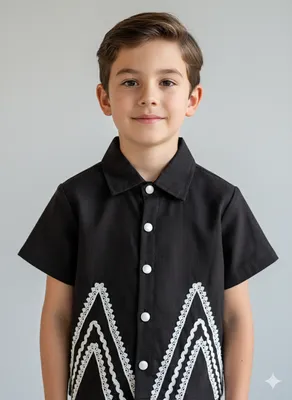 Black crochet lace shirt