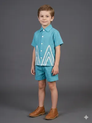 Blue summer shirt with shorts