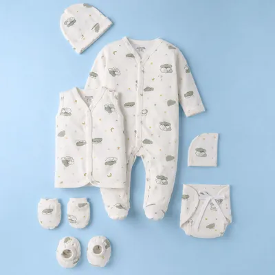 Organic Cotton 7 Pc New Born Set- Farm